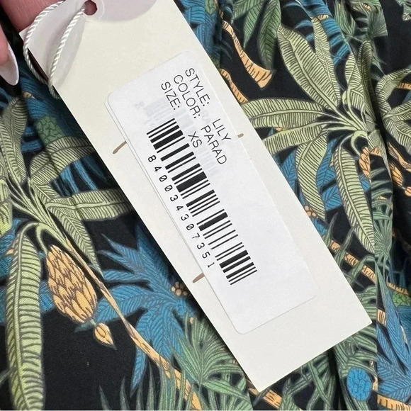 REVOLVE x Petersyn Lily Off the Shoulder Tropical Print Cotton Top Size XS - Picture 10 of 12